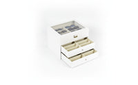Three-Tier Eyewear Organizer 24-Compartment Glasses Display Case with Lid Transparent Sunglass Box with Drawer Clear for Collectors, Dressing Table, Closet