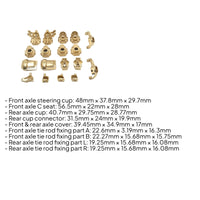 Brass Front Steering Joints Kit Engineered-Fit Brass Upgrade Kit Sturdy Chassis Support System Parts with Axle Covers for Hobbyists