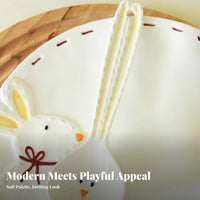 Hare Ceramic Spoon Cute Design Bunny Face Spoon High-Temperature Resistant for Home Cooks, Families