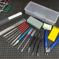 Beginner Friendly Hobby Tool Set Transparent Storage Box Model Assembly Tool Kit Rubberized Grip for Beginners