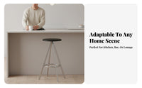 Nordic aesthetic Round Seat Counter Stool Light Luxury Bar Chair Minimalist Design Seating Furniture 360° rotate for Interior Designers, Homeowners, Business Owners, Kitchen Island, Cafe, Home, Office