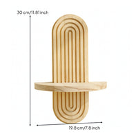 Decorative Arched Wall Shelf Geometric Slatted Wall Shelf Floating Shelving Minimalist for Bedroom