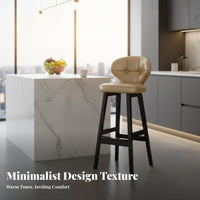 Modern Design Upholstered Bar Stool with supportrest Minimalist design Counter Chair Stable Base Seating Furniture Cushioned Seat for Restaurant Owners, Homeowners, Adults, Cafe, Kitchen, Dining Room