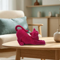 Stretching Cat Figurine Decorative Lounging Cat Statue Home Decor for Simple Decor Lovers, Living Room