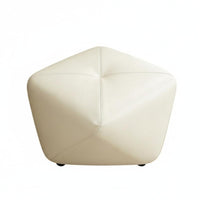 Solid Wood Frame Faceted Upholstered Pouf Sturdy Construction Low Stool Long-Lasting Footstool Space-Saving for Homeowners, Apartment Dwellers, Students, Living Room, Entryway, Cloakroom, Bedroom