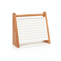 Grooved Surface Band Display Stand Wooden Frame Angled Jewelry Display Stand Countertop