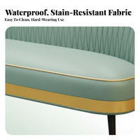 Narrow Profile Upholstered 2-Seater Loveseat Compact Design Channel-Tufted Settee Comfortable Cushions Sofa Breathable Textile for Apartment Dwellers, Business Owners, Office, Bedroom, Coffee Shop, Boutique