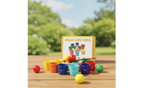 Color Sorting Bowl Set Rainbow Sorting Toy with Cups and Balls Cup and Ball Toy Preschool Wooden for Toddlers, Classroom