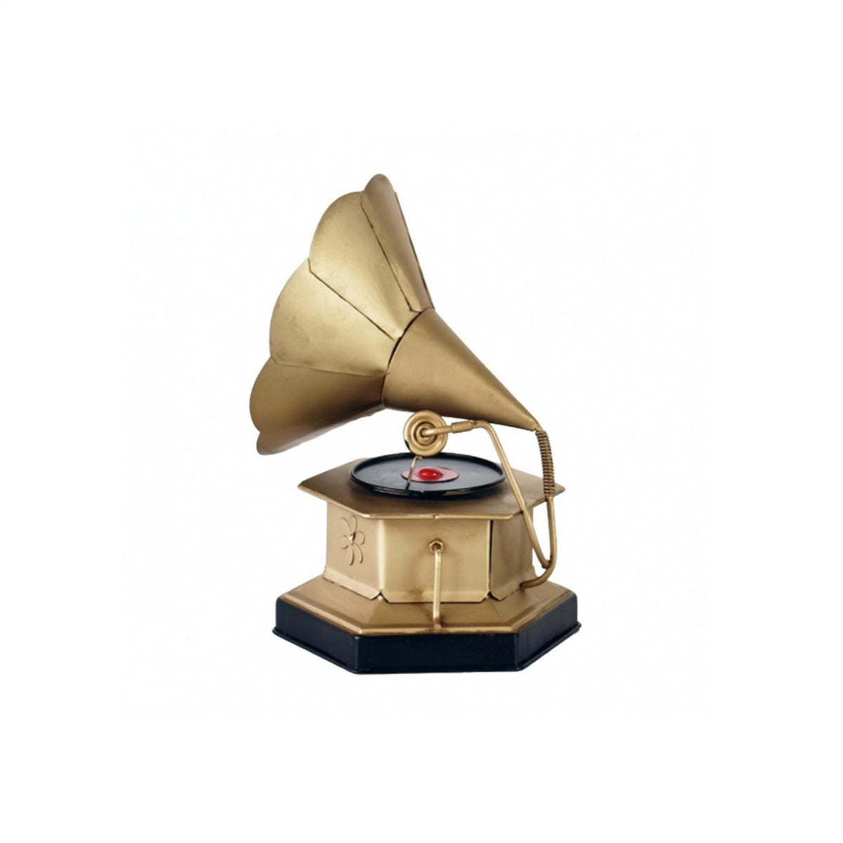 Vintage Gramophone Decor Handmade Gramophone Ornament Phonograph Ornament Antique-Inspired Tabletop Display Prop Metal