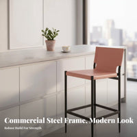 utilitarian aesthetic Counter Stool with Backrest Minimalist Design Seating Furniture Built-in Footrest Home Furnishing Padded Seat for Homeowners, Bar Owners, Adults, Kitchen Island, Restaurant, Bistro, Reception Area