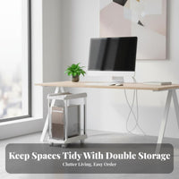 Mobile Computer Unit Stand Sturdy Build Rolling Computer Unit Holder Anti Rolling PC Cart for Office, Home