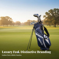 Golf Stand Bag with Wheels Large Capacity Retractable Athletic Gear Carrier Bag Double Shoulder Straps