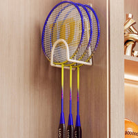 2 Pieces No-Drill Wall-Mounted Racket Holder Sturdy Racket Wall Mount Sturdy Sports Gear Hanger Safeguarding for Tennis Players, Garage, Bedroom
