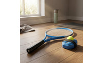 Anti-Slip Grip Single Tennis Training Racket Strung Oval Head Tennis Practice Tool with Rebound Base Lightweight Rebound Ball Set Elastic Cord