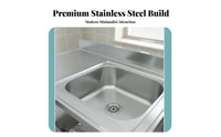 Stainless Steel Sink with Stand Heavy Duty Construction Freestanding Kitchen Sink Easy to Clean Utility Basin with Shelf for Homeowners, Outdoor, Farm
