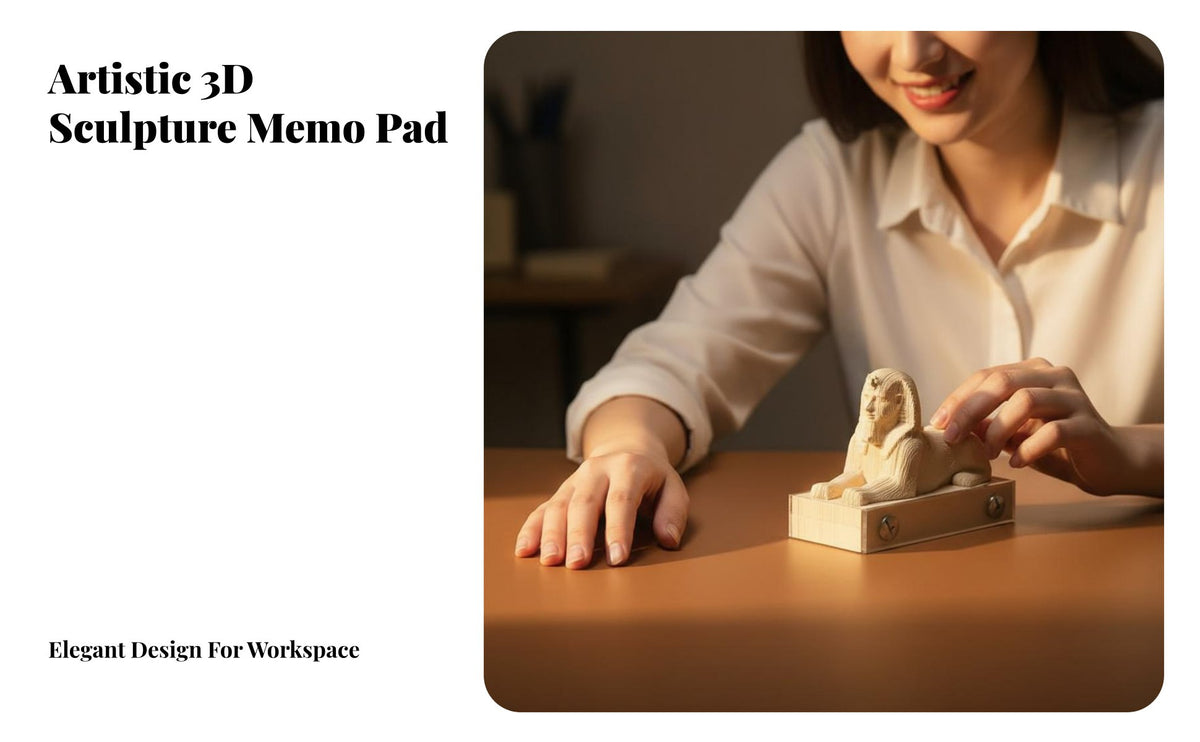 Creative Gift 3D Sphinx Memo Pad Multifunctional Tear-Away Art Memo Pad Cut for Students, Professionals, Study Room, Bookshelf Display