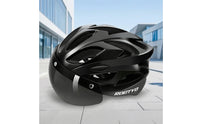Adjustable Cycle Helmet with Tail Light Vented Bike Helmet with Visor Cooling Lightweight for Children, Adolescents