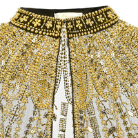 Sequin and Beaded Fringe Shawl for Women's Parties
