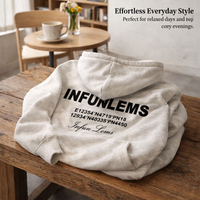 Fleece Lined Hooded Sweatshirt for, Pullover Hoodie for Young Adults Casual Wear, Warm Loose Fit for Autumn Winter