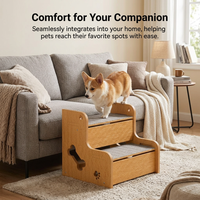 Dog Steps Stairs Bed for Small Dogs, Non-Slip Pet Bed Access, High Density Foam Dog Ramp for Senior Dogs, Sofa Access, Dogs Cats