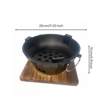 Thickened Design Cast Iron Charcoal Grill Excellent Heat Retention Cast Iron Dry Pot Grill Long-Lasting for Yakiniku Lovers, Outdoor