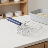 Metal Scooper with Wood Handle, Large Stainless Steel Litter Scooper for Fast Sifting, 33*15.5cm Steel Cat Litter Sifter for Efficient Cleaning