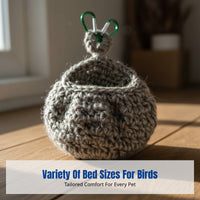 Warm Bird Shelter, Hanging Linen Bed, Parrot, Cockatiel, Budgie, Soft Mat, Winter