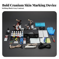 Twin Machine Dermal Design Set Easy to Use Beginner Dermal Design Practice Kit Power Supply Protection Body Art Supplies for Beginners, Hobbyists