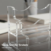 Acrylic Business Card Holder Tiered Design Transparent Name Card Display Freestanding for Commerce Show, Reception Desk