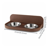 Pet Feeding Station with Stainless Steel Bowls Wall Mounted Pet Feeder