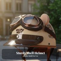 Unisex Ride R Helmet 3C Certified Retro Open Face Helmet Four-Season for Motorcyclists, Adults, City Cruising, Daily Commute, Outdoor