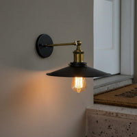 Wall Sconce Wrought Iron Wall Light 180 Degrees Rotation Adjustable Swing Arm Lamp for Cafe