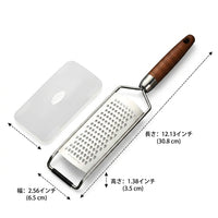 Stainless Steel Grater, Daikon Grater, Cheese Grater, Condiment Grater, Bow-shaped, Wooden Handle, for Home Cooking