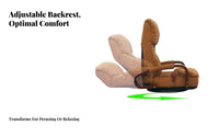 Foldable Design Swivel Recliner Floor Chair with Armrests Japanese Design Adjustable Swivel Armchair Padded Cushion Lounge Seat Thick Padding for Students, Readers, Tatami Room, Bedroom, Home Office, Reading Nook