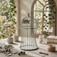 Birdcage with Arched Door Rustic Decorative Birdcage Charming for Weddings