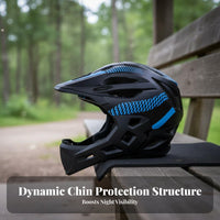 Kids Full Face Helmet With Safety Glow Child Versatile-Sport Helmet Ventilated Adjustable Fit for Young Children