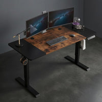 Built-in Keypad Electric Standing Desk Two-Leg Frame Height Adjustable Desk Rectangular Tabletop Height Adjustable Workstation Flat Desktop