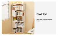 Space-Saving Design L-Shaped Corner Shelving Large Capacity L-Shaped Corner Bookshelf Versatile Use Storage Rack Stable and Long-Lasting for Book Lovers, Apartment Dwellers, Telecommuting Workers, Study, Living Room, Bedroom