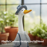 Resin Waterfowl Figurine Weather-Resistant Waterfowl Garden Statue Outdoor Decoration Cute Design Hand-Painted for Gardeners