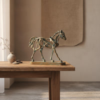 Equine Metal Sculpture Decor Vintage Horse Statue Industrial Tabletop Ornament for Sideboard