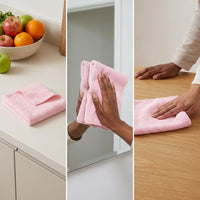 Interlock Knit Microfibre Cloth and Cleaning Cloths, 30cm x 30cm Microfibre Cloth, High Absorbency Knitted Wiping Cloth for Dishes and Furniture