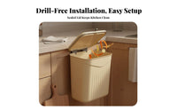 Wall Mounted Trash Can Easy-Mount Design Installation Wall Mounted Waste Bin Large Capacity Hanging Trash Bin for Homeowners, RV Owners, Restroom