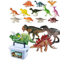 Dinosaur Toy Set, Soft Jurassic Dinosaur Figures, Realistic Playset for Boys, Children's Day Gift, Pretend Play, Storage Box