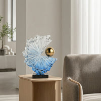 Abstract Sculpture Modern Resin Sculpture with Base Faceted Statue for Interior Designers