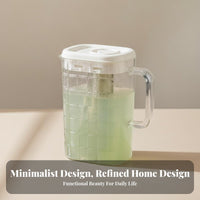 Wide Mouth Design Cold Water Pitcher Lid with Strainer Large Capacity Juice Jug Leak-Proof-Clear Spout for Families, Party Hosts