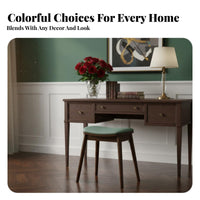 Stylish Design Padded Makeup Stool Sturdy Bean-Shaped Padded Stool Anti-Slip Feet Vanity Seat Compact Size for Adults, Homeowners, Interior Decorators, Bedroom, Dressing Room, Dorm, Entryway