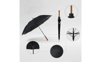 Large Umbrella with Wood Handle Water-Repellent 10 Rib Umbrella Heavy Duty Reinforced for Golf