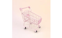 Wire Mini Shopping Cart with Wheels Small Mini Shopping Cart Tiny Desktop Organizer Novelty for Vanity