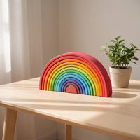 Wooden Rainbow Stacking Toy Montessori Wooden Rainbow Stacker Arch Stacker for Preschoolers, Classroom