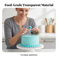 Transparent Clear Round Spike Stand Thickened Cake Decoration Holder Strong Adhesion Figurine Base Traceless for Bakers, Hobbyists, Bakery, Birthday Parties, Baby Showers